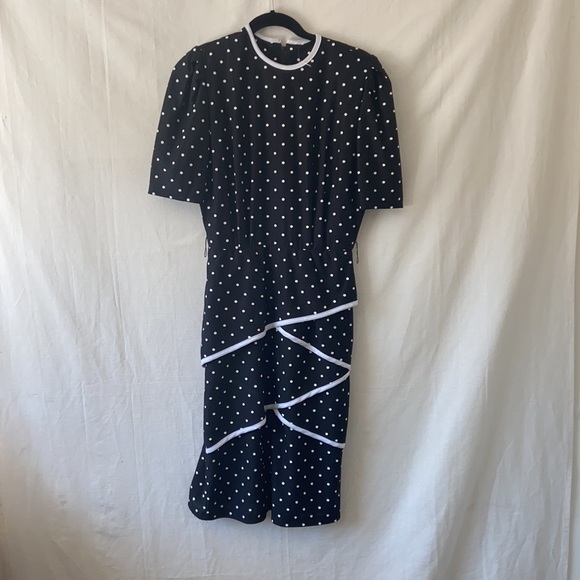 Vintage Ladies Polka Dot Dress Made In Paris - Picture 2 of 5
